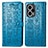 Leather Case Stands Fashionable Pattern Flip Cover Holder S03D for Xiaomi Poco F5 5G Blue