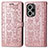 Leather Case Stands Fashionable Pattern Flip Cover Holder S03D for Xiaomi Poco F5 5G Rose Gold