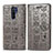 Leather Case Stands Fashionable Pattern Flip Cover Holder S03D for Xiaomi Poco M2 Gray