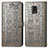 Leather Case Stands Fashionable Pattern Flip Cover Holder S03D for Xiaomi Poco M2 Pro Gray