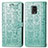 Leather Case Stands Fashionable Pattern Flip Cover Holder S03D for Xiaomi Poco M2 Pro Green