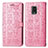 Leather Case Stands Fashionable Pattern Flip Cover Holder S03D for Xiaomi Poco M2 Pro Pink