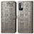 Leather Case Stands Fashionable Pattern Flip Cover Holder S03D for Xiaomi POCO M3 Pro 5G Gray