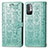 Leather Case Stands Fashionable Pattern Flip Cover Holder S03D for Xiaomi POCO M3 Pro 5G Green