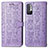 Leather Case Stands Fashionable Pattern Flip Cover Holder S03D for Xiaomi POCO M3 Pro 5G Purple