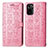 Leather Case Stands Fashionable Pattern Flip Cover Holder S03D for Xiaomi Poco M5S Pink