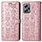 Leather Case Stands Fashionable Pattern Flip Cover Holder S03D for Xiaomi Poco X4 GT 5G Rose Gold