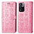 Leather Case Stands Fashionable Pattern Flip Cover Holder S03D for Xiaomi Poco X4 NFC Pink