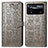 Leather Case Stands Fashionable Pattern Flip Cover Holder S03D for Xiaomi Poco X4 Pro 5G Gray