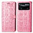 Leather Case Stands Fashionable Pattern Flip Cover Holder S03D for Xiaomi Poco X4 Pro 5G Pink