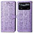 Leather Case Stands Fashionable Pattern Flip Cover Holder S03D for Xiaomi Poco X4 Pro 5G Purple