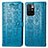 Leather Case Stands Fashionable Pattern Flip Cover Holder S03D for Xiaomi Redmi 10 (2022) Blue