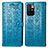Leather Case Stands Fashionable Pattern Flip Cover Holder S03D for Xiaomi Redmi 10 4G Blue