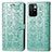 Leather Case Stands Fashionable Pattern Flip Cover Holder S03D for Xiaomi Redmi 10 4G Green