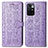 Leather Case Stands Fashionable Pattern Flip Cover Holder S03D for Xiaomi Redmi 10 4G Purple