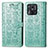Leather Case Stands Fashionable Pattern Flip Cover Holder S03D for Xiaomi Redmi 10 Power Green