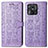 Leather Case Stands Fashionable Pattern Flip Cover Holder S03D for Xiaomi Redmi 10 Power Purple