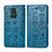 Leather Case Stands Fashionable Pattern Flip Cover Holder S03D for Xiaomi Redmi 10X 4G Blue
