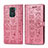 Leather Case Stands Fashionable Pattern Flip Cover Holder S03D for Xiaomi Redmi 10X 4G Pink