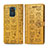 Leather Case Stands Fashionable Pattern Flip Cover Holder S03D for Xiaomi Redmi 10X 4G Yellow