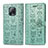 Leather Case Stands Fashionable Pattern Flip Cover Holder S03D for Xiaomi Redmi 10X 5G Green