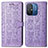 Leather Case Stands Fashionable Pattern Flip Cover Holder S03D for Xiaomi Redmi 11A 4G Purple