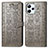 Leather Case Stands Fashionable Pattern Flip Cover Holder S03D for Xiaomi Redmi 12 4G Gray