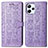 Leather Case Stands Fashionable Pattern Flip Cover Holder S03D for Xiaomi Redmi 12 4G Purple