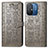 Leather Case Stands Fashionable Pattern Flip Cover Holder S03D for Xiaomi Redmi 12C 4G Gray