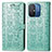 Leather Case Stands Fashionable Pattern Flip Cover Holder S03D for Xiaomi Redmi 12C 4G Green