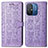 Leather Case Stands Fashionable Pattern Flip Cover Holder S03D for Xiaomi Redmi 12C 4G Purple