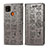 Leather Case Stands Fashionable Pattern Flip Cover Holder S03D for Xiaomi Redmi 9 Activ Gray