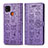 Leather Case Stands Fashionable Pattern Flip Cover Holder S03D for Xiaomi Redmi 9 Activ Purple