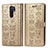 Leather Case Stands Fashionable Pattern Flip Cover Holder S03D for Xiaomi Redmi 9 Gold