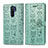 Leather Case Stands Fashionable Pattern Flip Cover Holder S03D for Xiaomi Redmi 9 Green