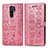 Leather Case Stands Fashionable Pattern Flip Cover Holder S03D for Xiaomi Redmi 9 Pink