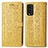 Leather Case Stands Fashionable Pattern Flip Cover Holder S03D for Xiaomi Redmi 9 Power Yellow