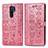 Leather Case Stands Fashionable Pattern Flip Cover Holder S03D for Xiaomi Redmi 9 Prime India Pink