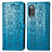 Leather Case Stands Fashionable Pattern Flip Cover Holder S03D for Xiaomi Redmi K40 Gaming 5G Blue