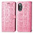 Leather Case Stands Fashionable Pattern Flip Cover Holder S03D for Xiaomi Redmi K40 Gaming 5G Pink