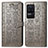 Leather Case Stands Fashionable Pattern Flip Cover Holder S03D for Xiaomi Redmi K40S 5G Gray