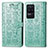 Leather Case Stands Fashionable Pattern Flip Cover Holder S03D for Xiaomi Redmi K40S 5G Green