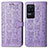 Leather Case Stands Fashionable Pattern Flip Cover Holder S03D for Xiaomi Redmi K40S 5G Purple