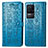 Leather Case Stands Fashionable Pattern Flip Cover Holder S03D for Xiaomi Redmi K50 5G Blue