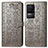 Leather Case Stands Fashionable Pattern Flip Cover Holder S03D for Xiaomi Redmi K50 5G Gray