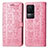 Leather Case Stands Fashionable Pattern Flip Cover Holder S03D for Xiaomi Redmi K50 5G Pink