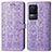 Leather Case Stands Fashionable Pattern Flip Cover Holder S03D for Xiaomi Redmi K50 5G Purple