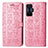 Leather Case Stands Fashionable Pattern Flip Cover Holder S03D for Xiaomi Redmi K50 Gaming 5G Pink