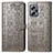 Leather Case Stands Fashionable Pattern Flip Cover Holder S03D for Xiaomi Redmi K50i 5G Gray