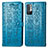 Leather Case Stands Fashionable Pattern Flip Cover Holder S03D for Xiaomi Redmi Note 10 5G Blue